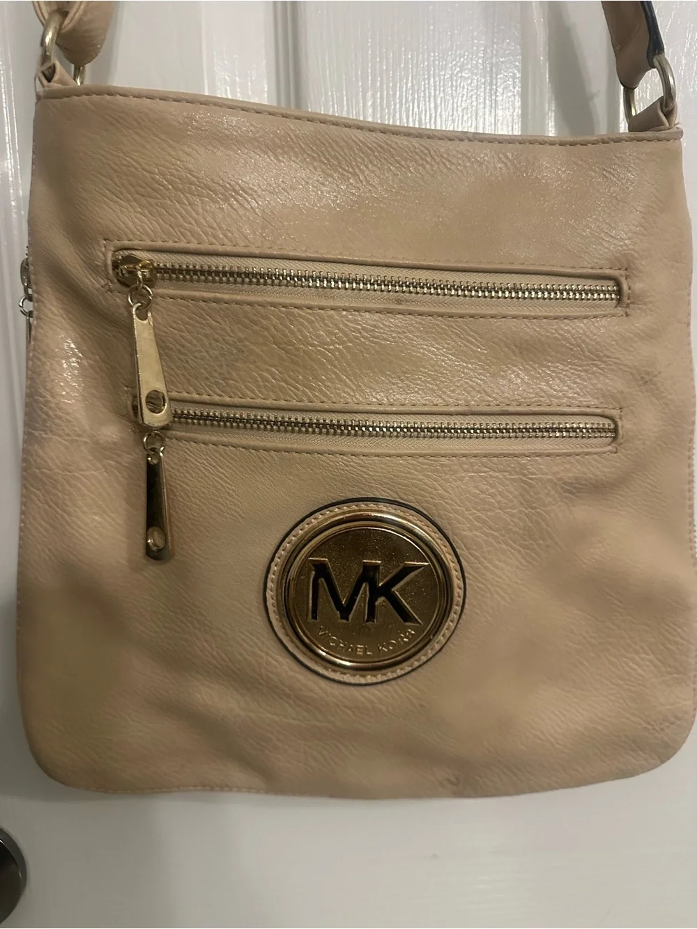 Michael Kors Style Dupe Crossbody Bag – Beige Vinyl